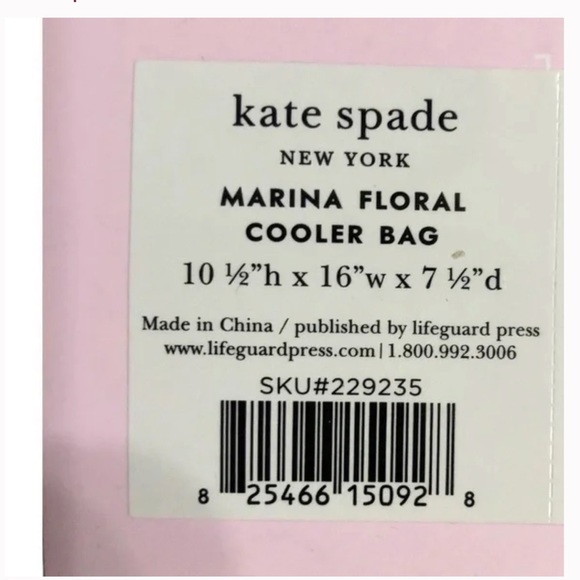Kate spade white flower floral blue marina cooler bag. New with tags - Picture 4 of 4